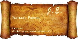 Justus Emese névjegykártya